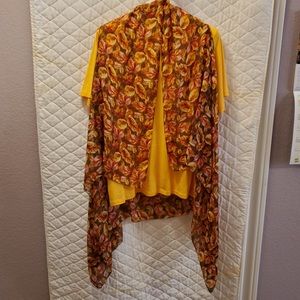 Winter Silks Tee w/sleeveless cardigan